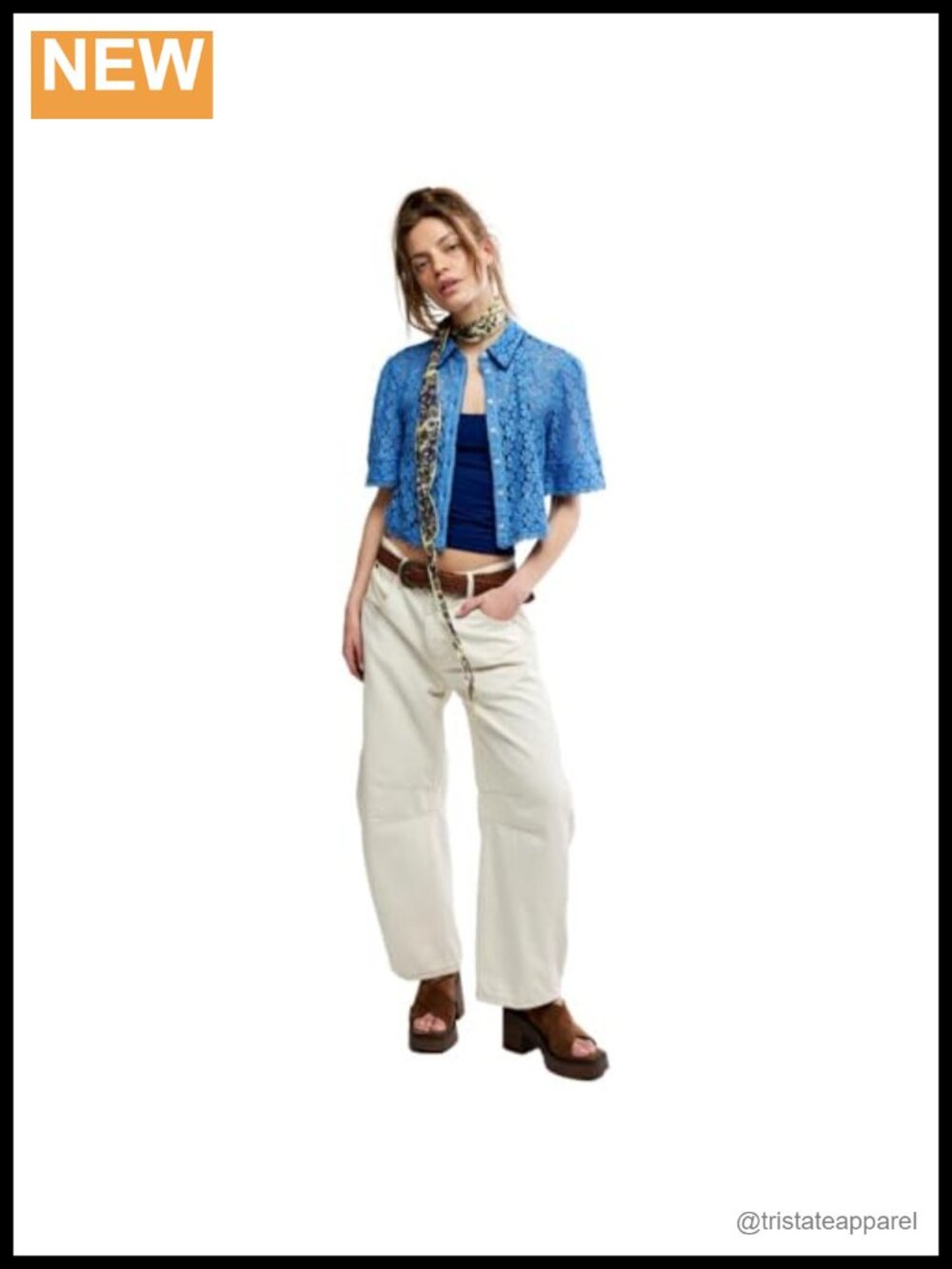 Sheer Lace Button-Down Shirt